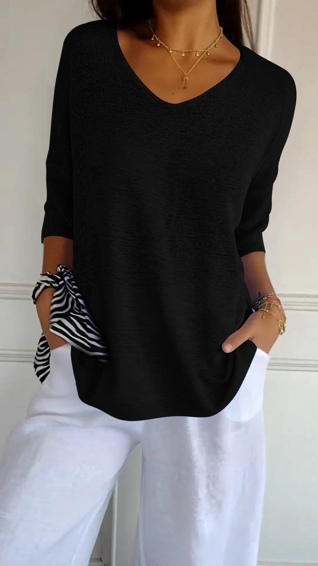 Anna - Top in v -Neck Mesh