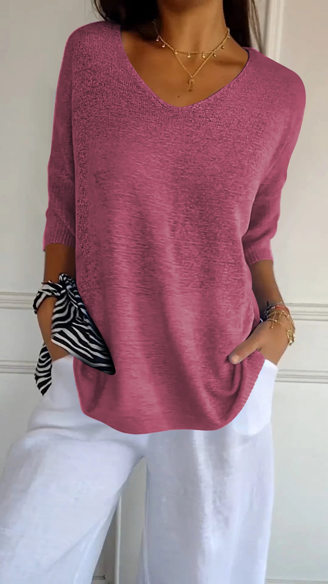 Anna - Top in v -Neck Mesh