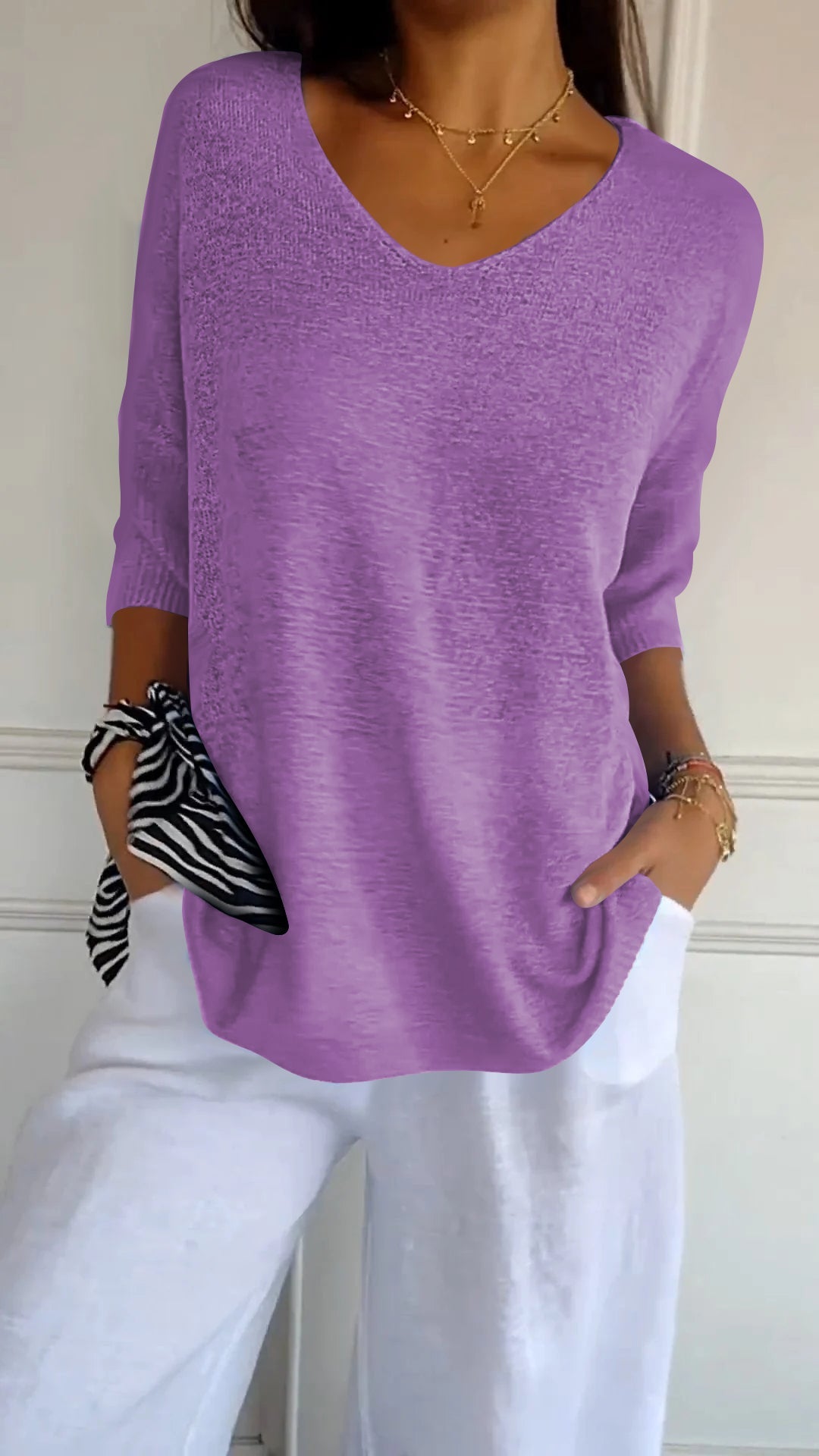 Anna - Top in v -Neck Mesh
