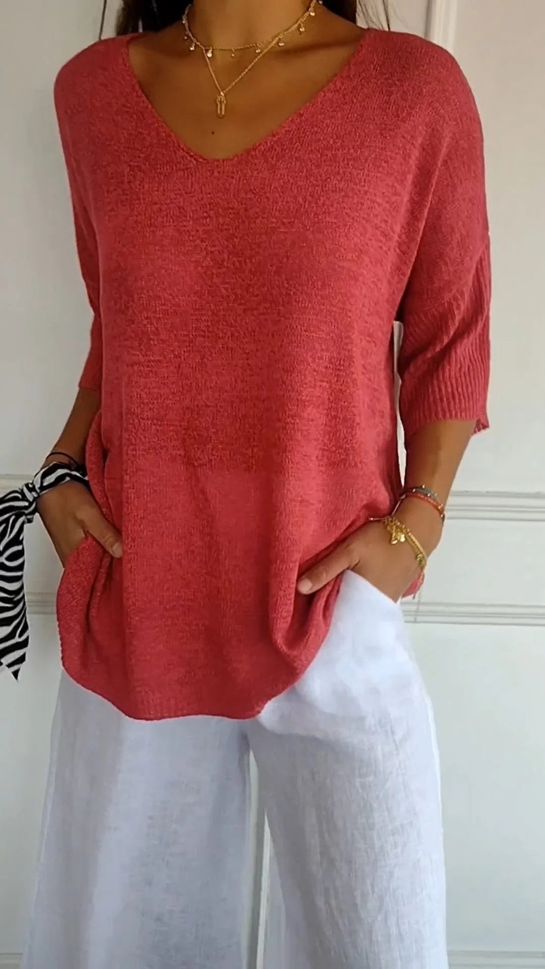 Anna - Top in v -Neck Mesh