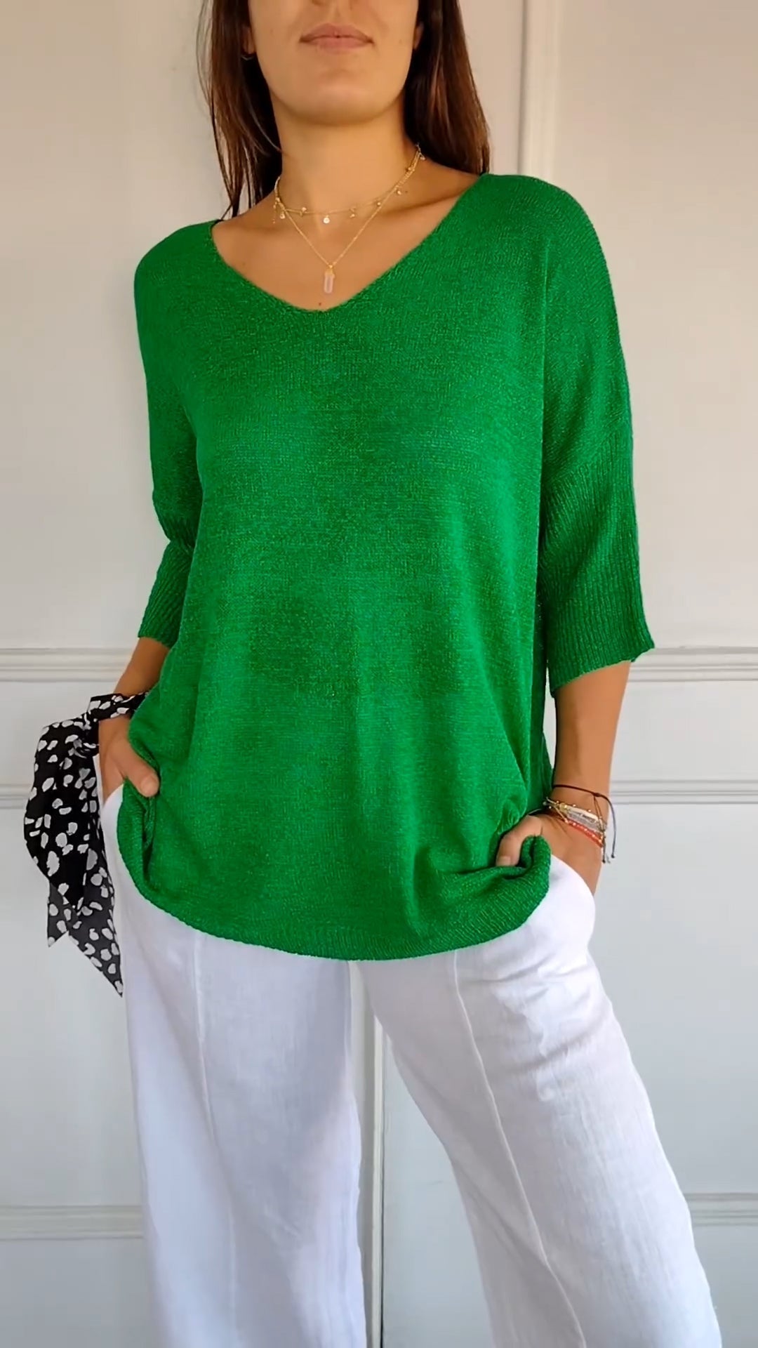Anna - Top in v -Neck Mesh
