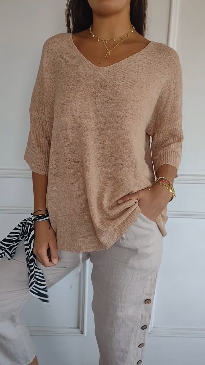 Anna - Top in v -Neck Mesh