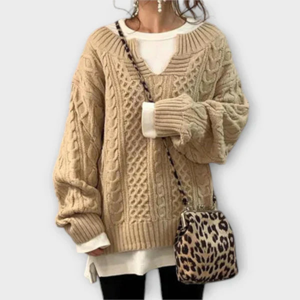 Oversizowy sweter z dzianiny