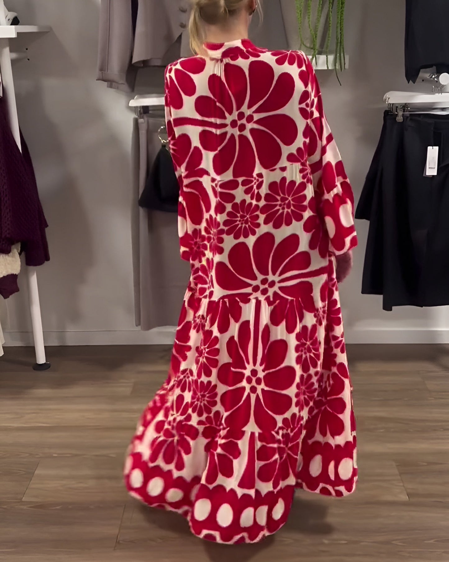 Marielle | Elegancka Sukienka Maxi z Wzorem