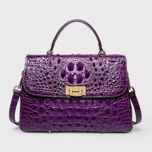CROC DERRY Skórzana Torba w Krokodyli Wzór