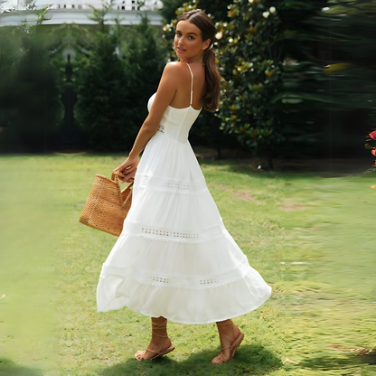 Helena™ | Damska Biała Letnia Sukienka Maxi