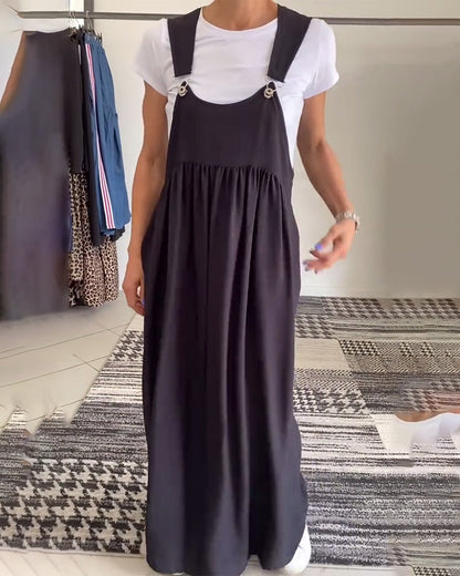 Alice | Sukienka casual z regulowanymi ramiączkami w jednolitym kolorze