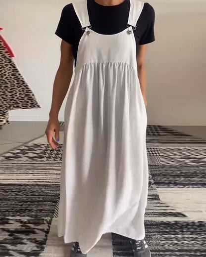 Alice | Sukienka casual z regulowanymi ramiączkami w jednolitym kolorze