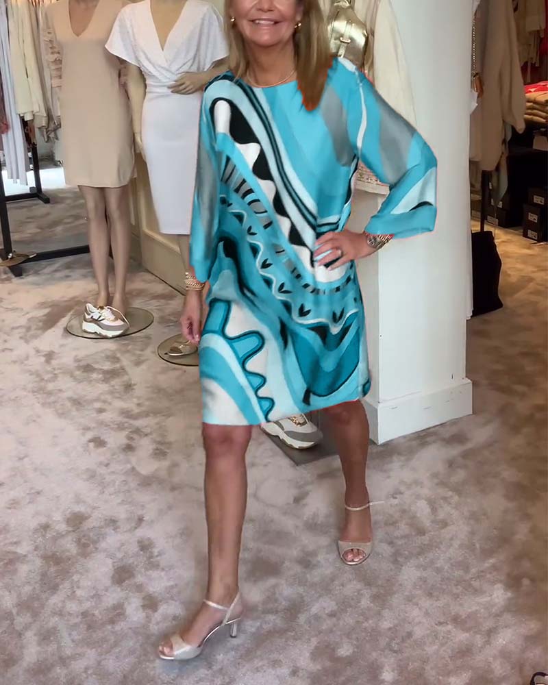 Lotte™ | Midi Sukienka z Wzorem