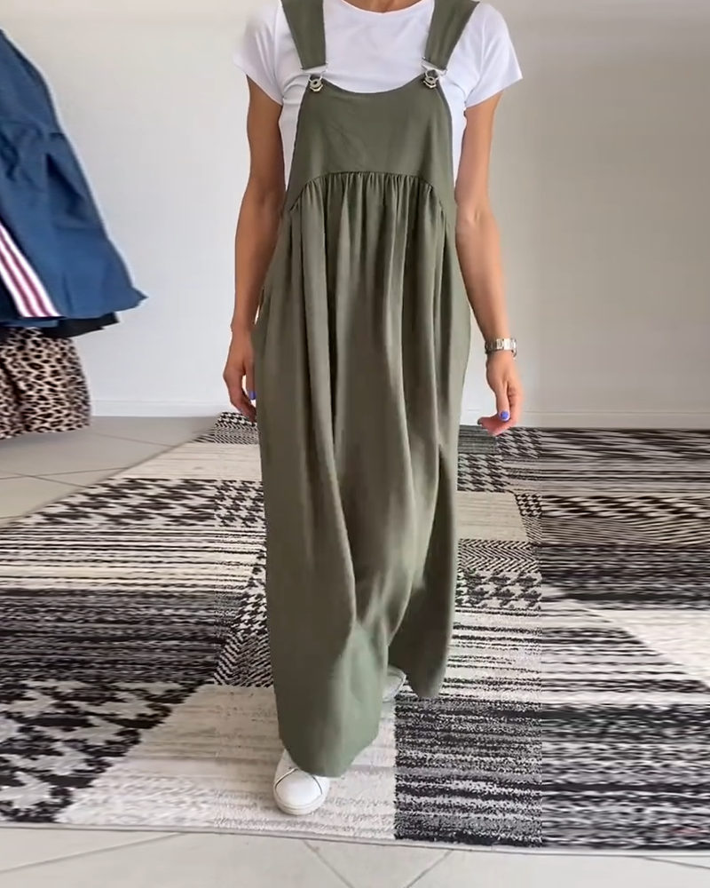 Alice | Sukienka casual z regulowanymi ramiączkami w jednolitym kolorze