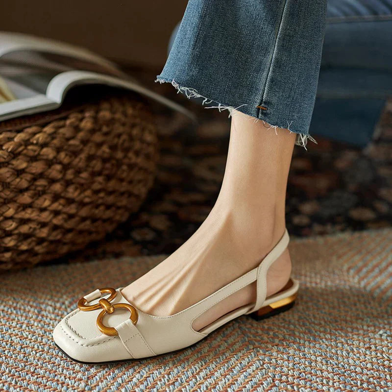 Livia™ | Zamszowe Baleriny Slingback