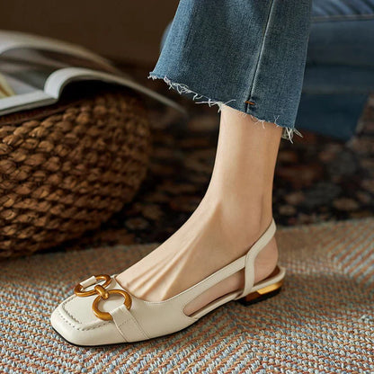 Livia™ | Zamszowe Baleriny Slingback