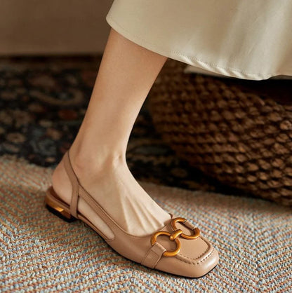 Livia™ | Zamszowe Baleriny Slingback