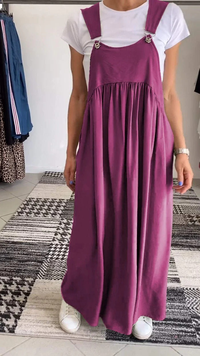 Alice | Sukienka casual z regulowanymi ramiączkami w jednolitym kolorze
