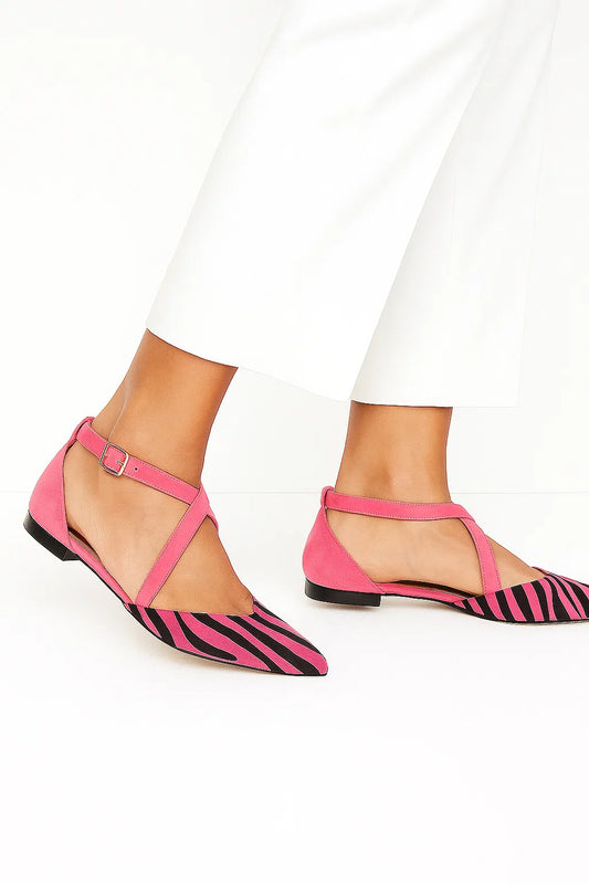 Livia™ | Baleriny Zebra z Paskiem