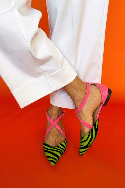 Livia™ | Baleriny Zebra z Paskiem