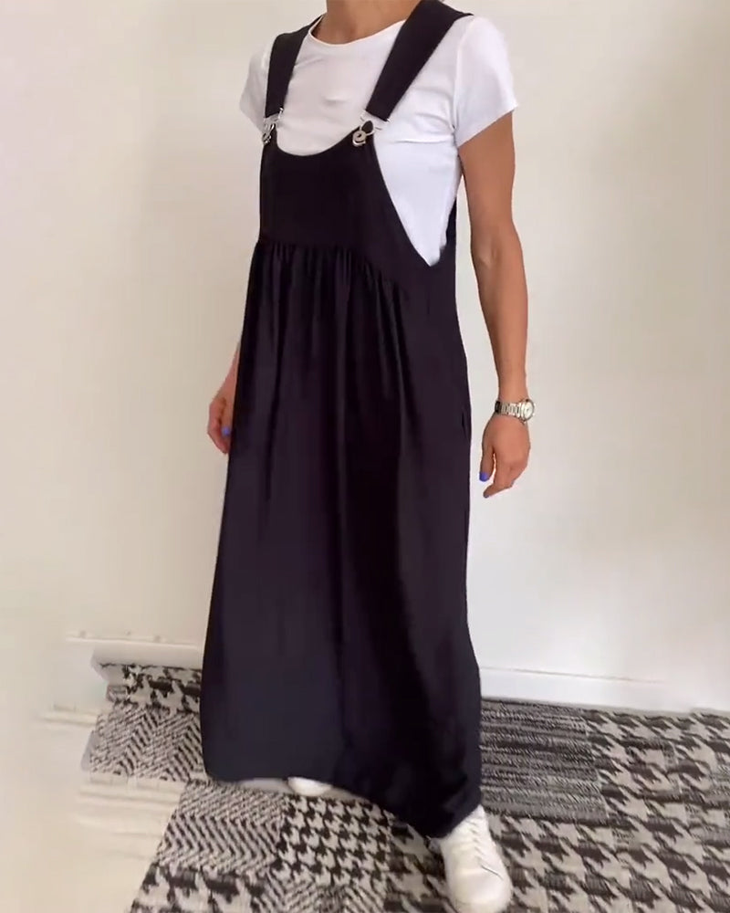Alice | Sukienka casual z regulowanymi ramiączkami w jednolitym kolorze